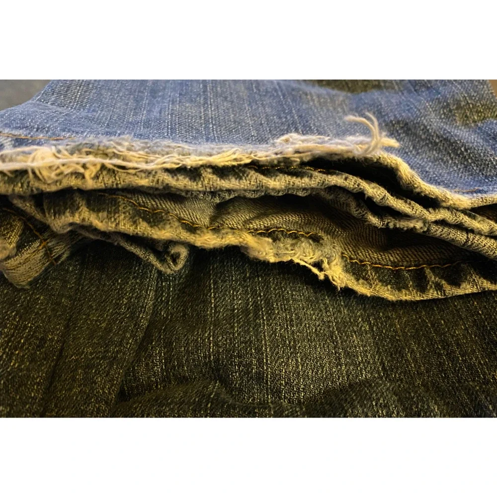 Levi Straight Relaxed Mens W44 L32 Distressed Garage Grunge Workwear Denim Jeans